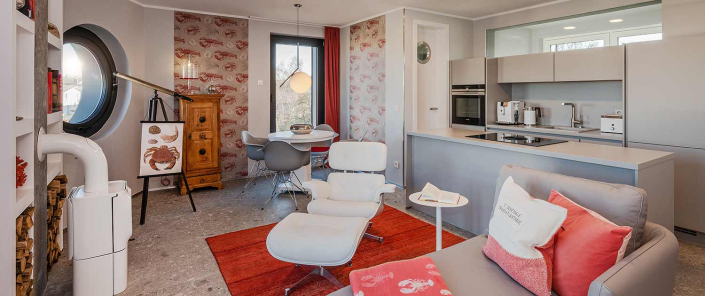 Appartement Ferienwohnung Lubmin Lobster Wohnbereich
